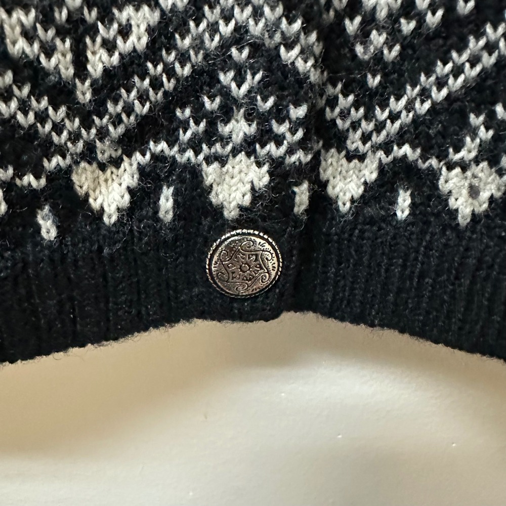 Pendleton Originals Wool Cardigan Sweater Red Black Fair Isle Polo Collar Large - Picture 4 of 8